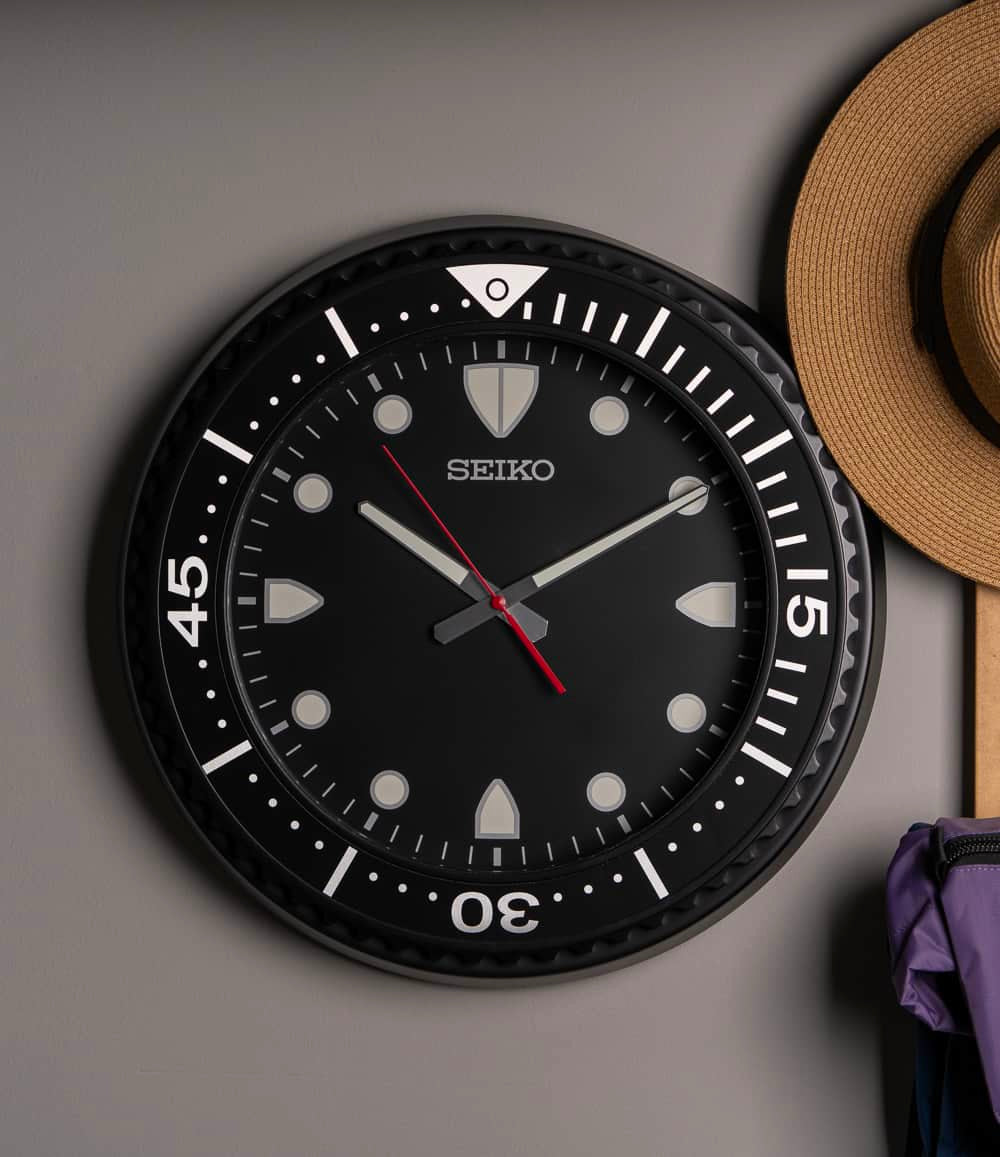 Seiko Clocks Clock Black Seiko QXA849 Heritage Design Wall Clock