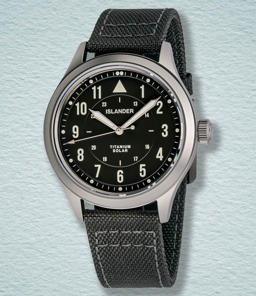 Islander Watch Charcoal Islander Babylon HV1000 Titanium Solar Field Watch