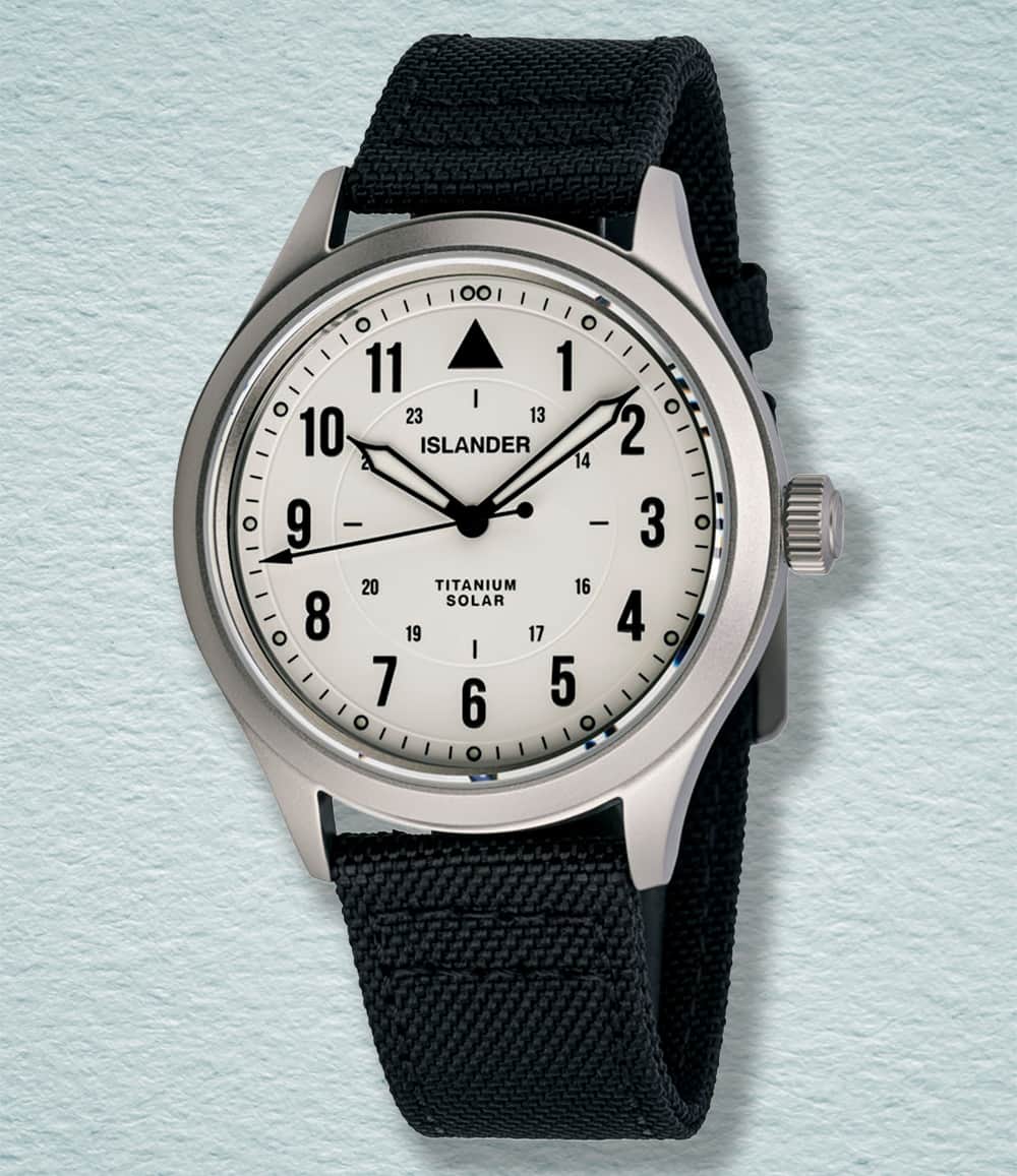 Islander Watch White Islander Babylon HV1000 Titanium Solar Field Watch