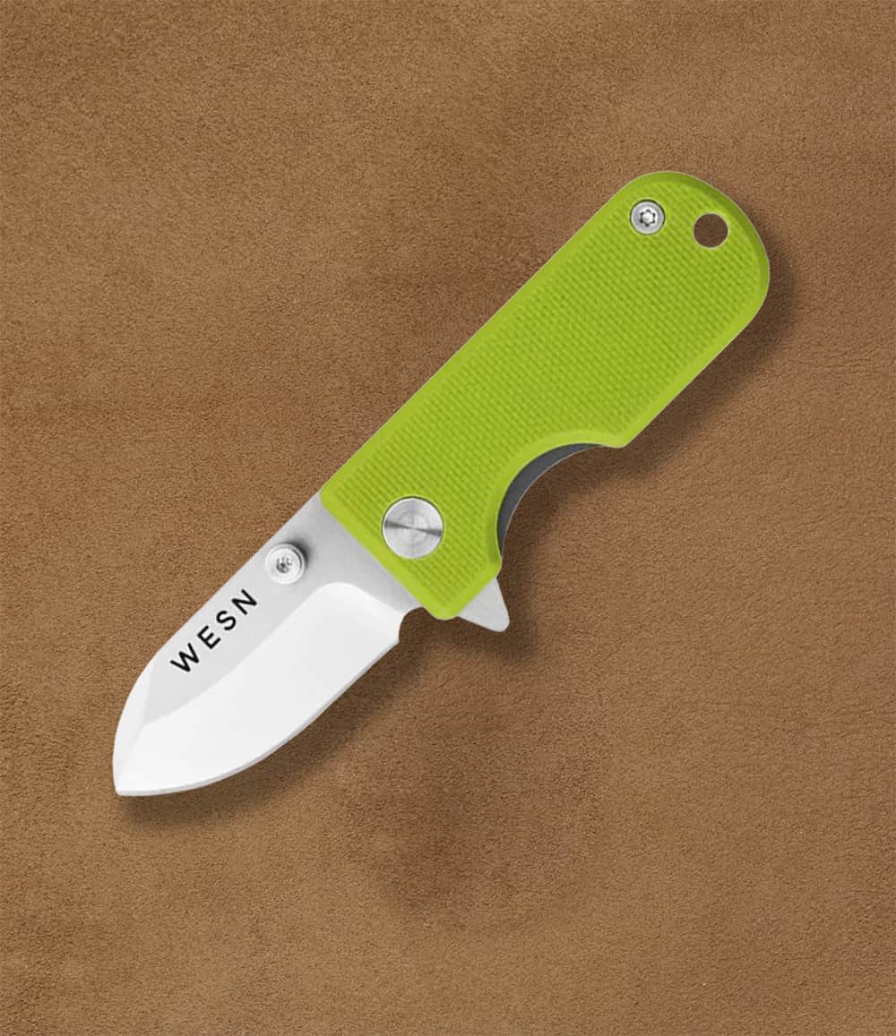 WESN Knife Lime Green G10 X Titanium The WESN Microblade