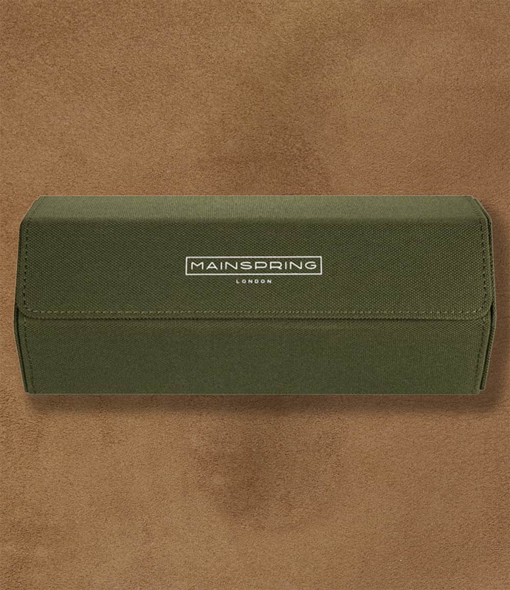 Mainspring London Accessory Sage Green Arsenale Esagono 3-Slot Watch Roll