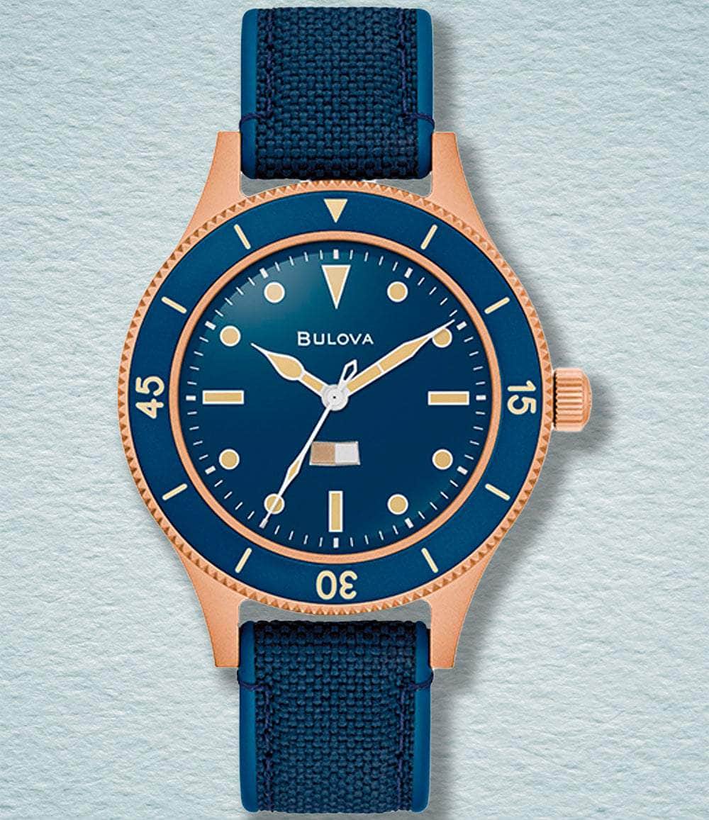 Bulova Watch Blue MIL-SHIPS Bronze