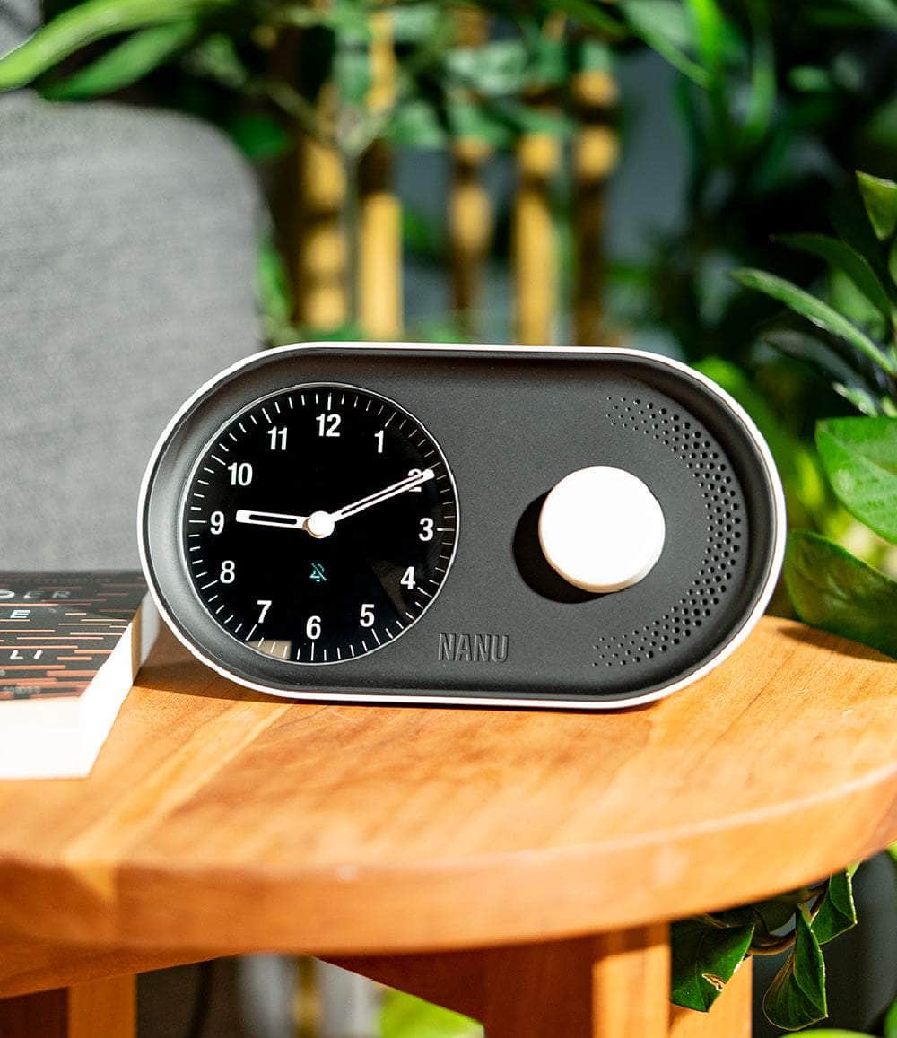 Nanu Design Inc. Clock Pearl White Arc Alarm Clock