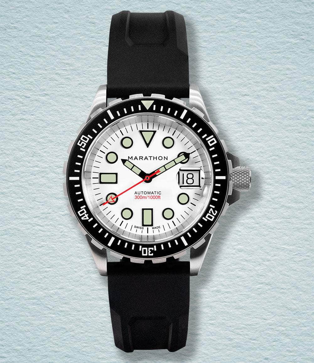 Marathon Watch Rubber / White Original Search and Rescue with Date (OSAR-D)