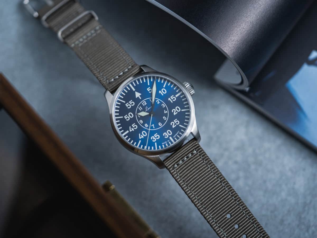 Watch Gang Watch Aachen Blaue Stunde 39 nylon bracelet | Blue Dial