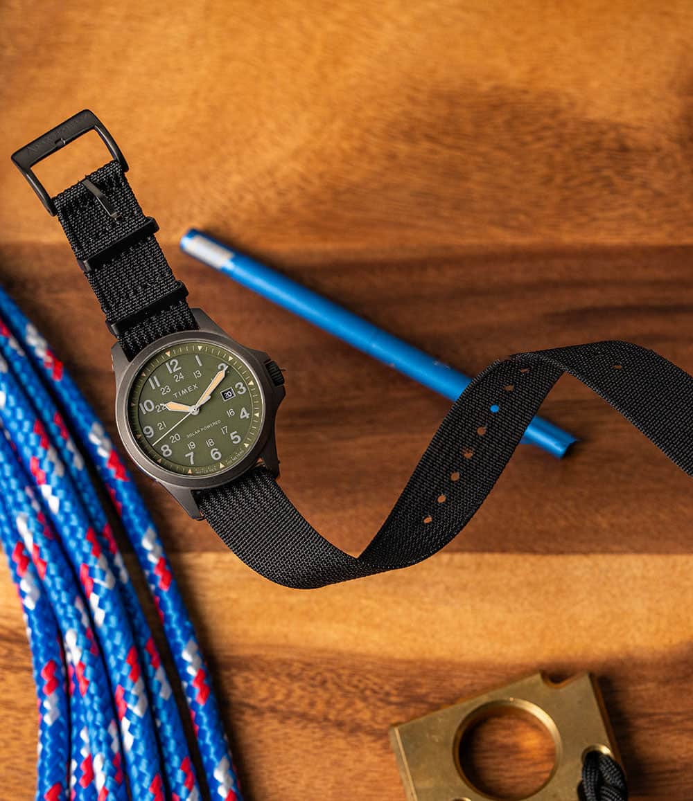 The Anachronist Shop Strap Black PVD Zero-Pass Ribbed Nylon Strap