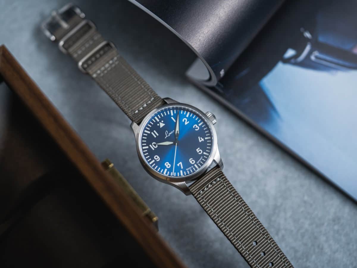 Watch Gang Watch Augsburg Blaue Stunde 39 nylon bracelet | Blue Dial